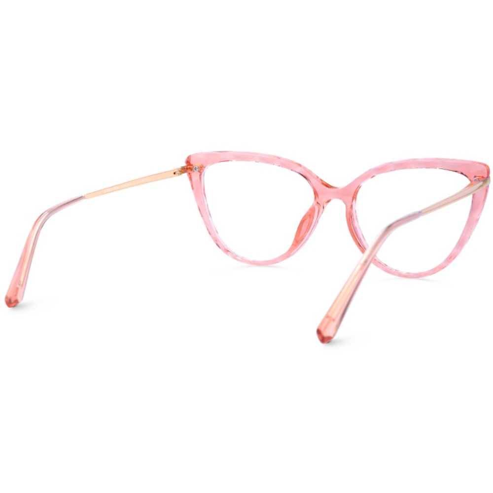 ZEELOOL -5.00 Prescription Pink Crystal Faceted Fashion Glasses - Picture 3 of 6